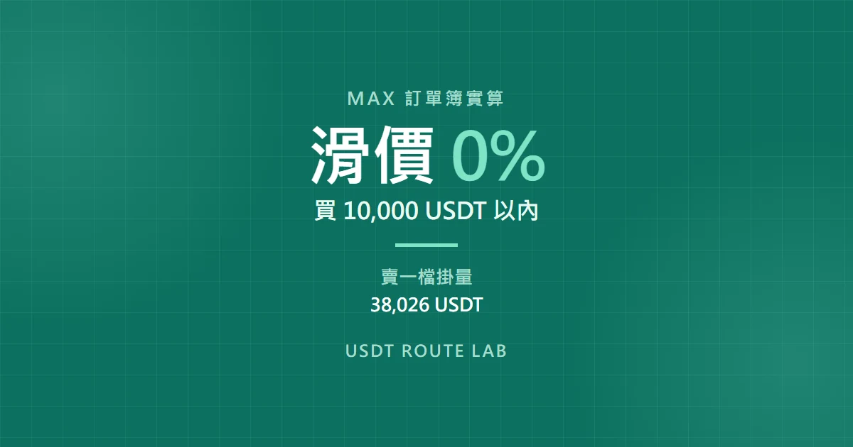 MAX 買 USDT 會滑價嗎？100 到 10 萬 USDT 訂單簿實算