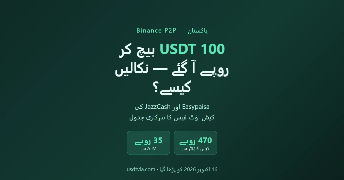 USDT بیچ کر آئے روپے نکالنے پر کتنا کٹتا ہے؟ Easypaisa اور JazzCash کی کیش آؤٹ فیس
